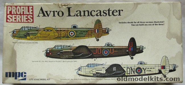 MPC 1/72 Avro Lancaster Profile Series - DG595-2nd Prototype / B.1 No. 463 RAAF 1945 / B.1 No 214 Federated Malay States 1950 (Airfix molds), 2-2503 plastic model kit